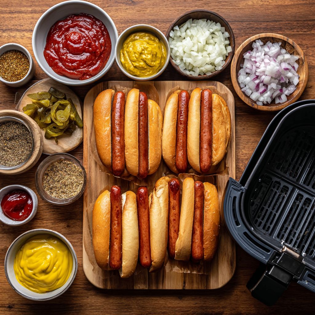 Air Fryer Hot Dogs: Juicy, Crispy & Ready in Under 10 Minutes 5 Ingredients for air fryer hot dogs