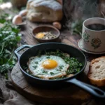 Egg Recipes for Dinner: Smart, Healthy & Comforting Meals 7 Egg skillet dinner with rustic background