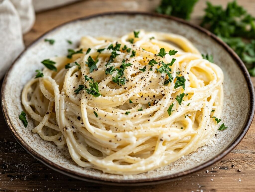 garlic butter sauce for pasta served fresh