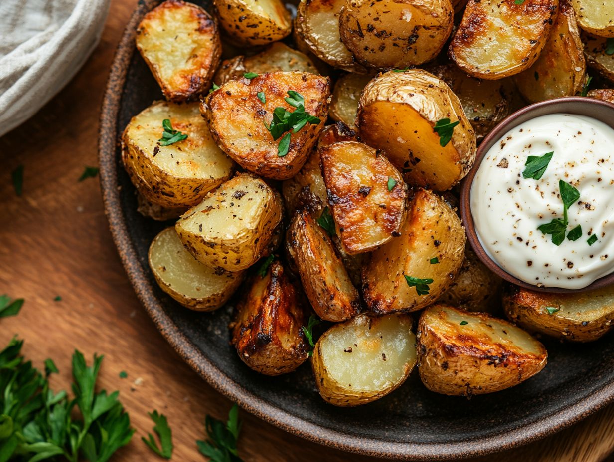 roasted Yukon Gold potatoes on baking tray