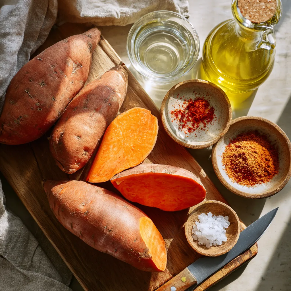 Sweet Potato Air Fryer Recipe That’s Crispy, Easy & Packed With Flavor 5 Ingredients for sweet potato air fryer recipe