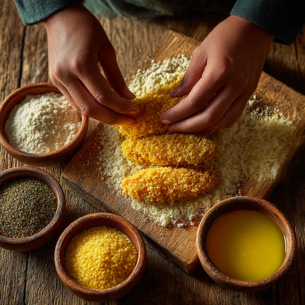 Air Fryer Chicken Tenders – Crispy, Juicy, Ready in 10 Minutes 10 hands breading air fryer chicken tenders
