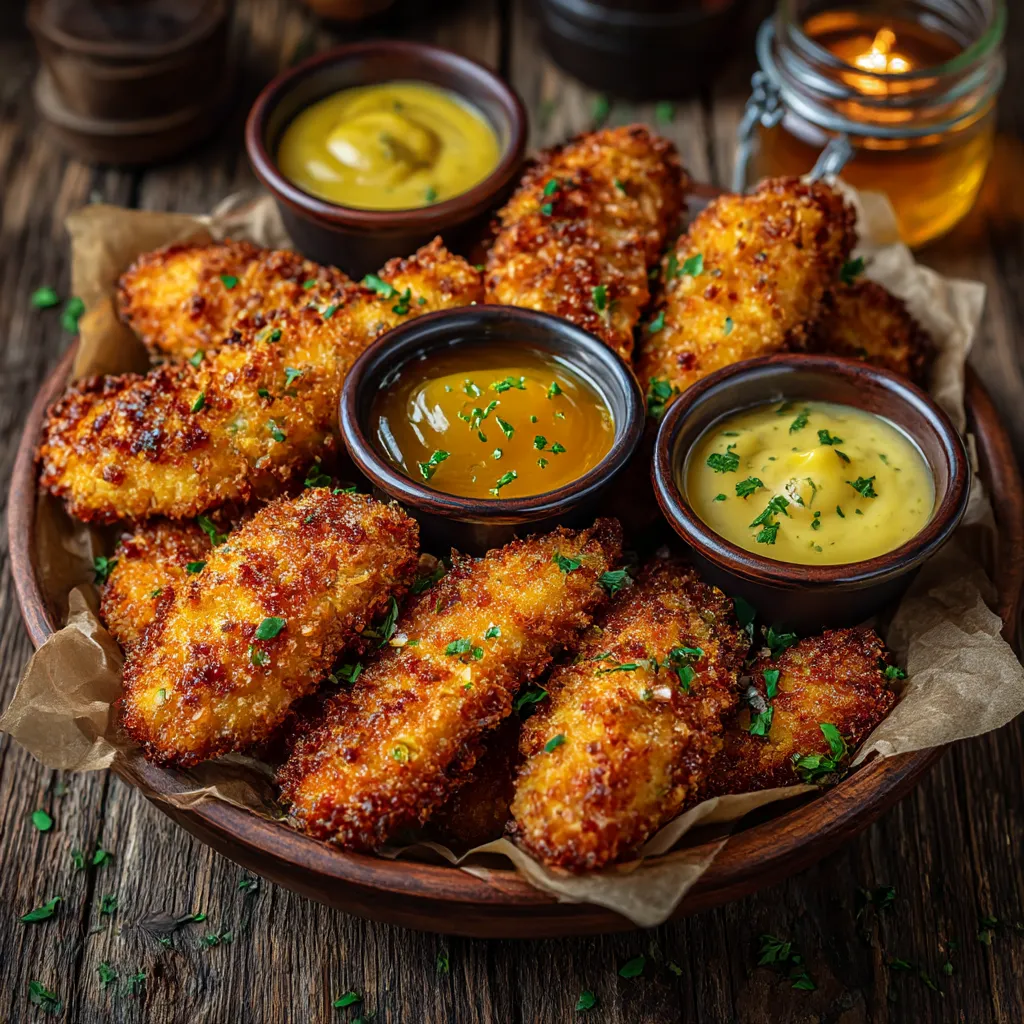 Air Fryer Chicken Tenders – Crispy, Juicy, Ready in 10 Minutes 12 served chicken tenders with fries and dip
