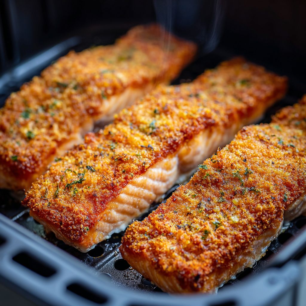 Air Fryer Salmon: Crispy, Juicy & Healthy Dinner in 10 Minutes 6 crispy salmon air fryer style fresh from basket