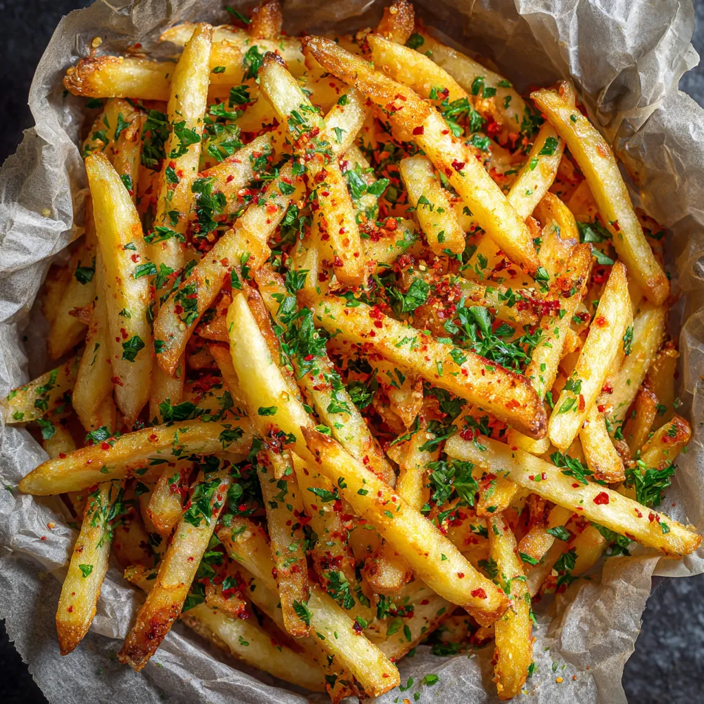 Air Fryer French Fries: Crispy, Golden, and Addictively Easy 2 Crispy golden French fries freshly cooked in an air fryer basket.