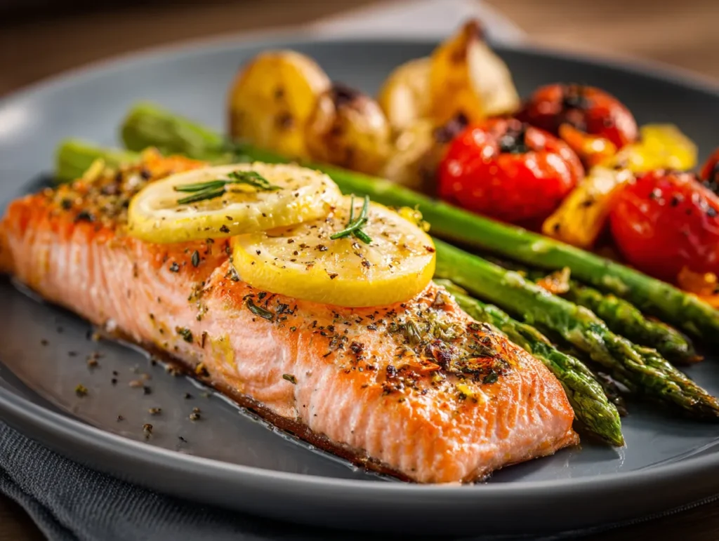 Best Air Fryer Recipes: The All-Time US Classics 3 Quick air fryer dinner with salmon and vegetables.