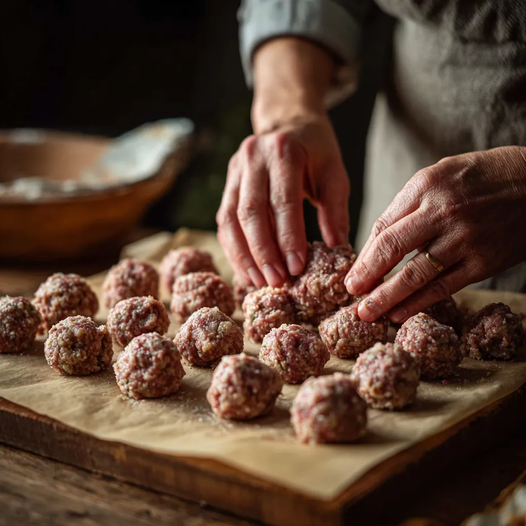 Air Fryer Meatballs: Crispy, Juicy & Foolproof Recipe 3 hands shaping homemade meatballs before air frying