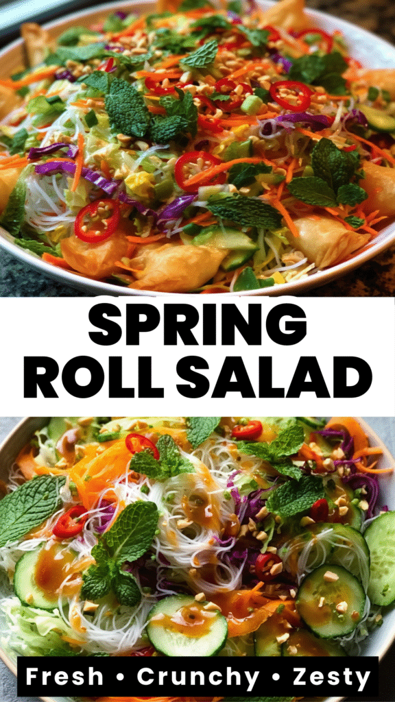 Spring Roll Salad with Spicy Ginger Dressing Fresh, Crunchy & Bursting with Flavor 2 Copie de Copy of Copy of 50 Food Pinterest Templates 1000 x 1500 px 3