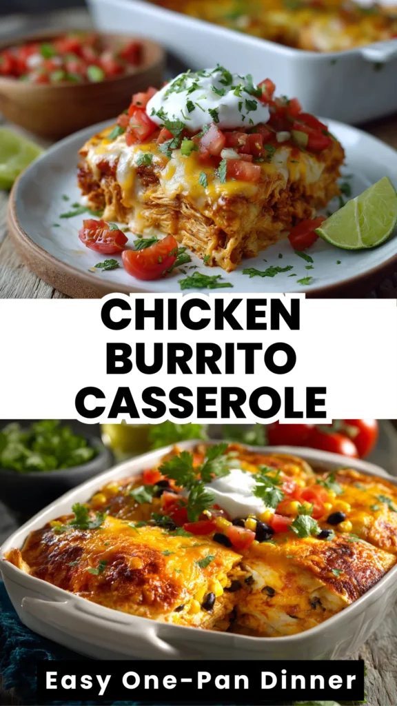 Easy Chicken Burrito Casserole One-Pan Mexican Comfort for the Whole Family 2 cheesy chicken burrito bake family dinner