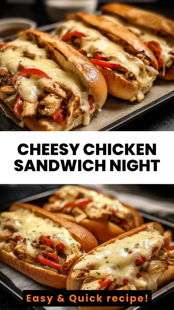 Ultimate Chicken Philly Cheese Steaks - Cheesy, Savory Sandwich Perfection 1 cheesy chicken pepper sandwich dinner