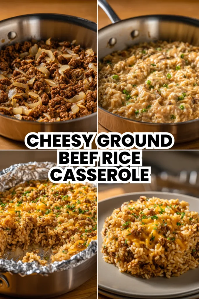 Cheesy Ground Beef Rice Casserole - A Simple Family Dinner Recipe 1 cheesy ground beef rice casserole family dinner