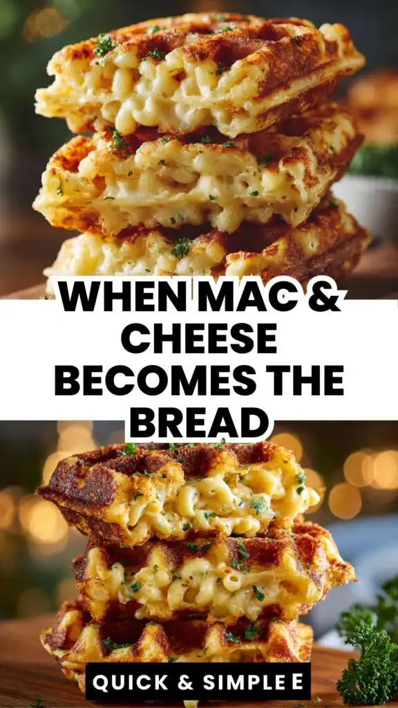cheesy mac and cheese waffle snack