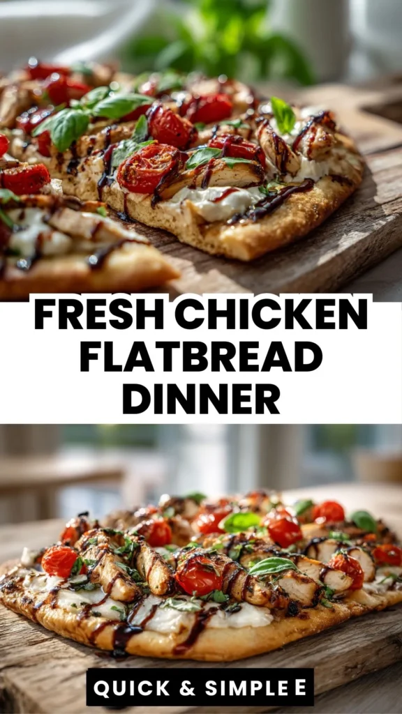 Easy Chicken Caprese Flatbread - Fresh, Cheesy, Ready in 30 Minutes 1 chicken mozzarella basil flatbread dinner