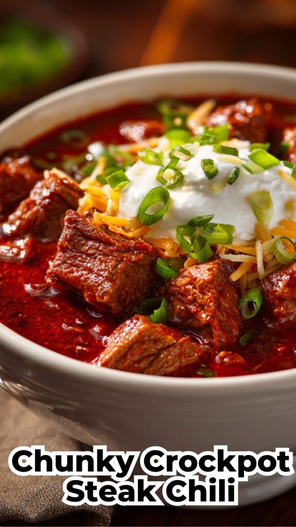 Chunky Crockpot Steak Chili – My Texas Grandma’s Secret Recipe 1 chunky crockpot steak chili