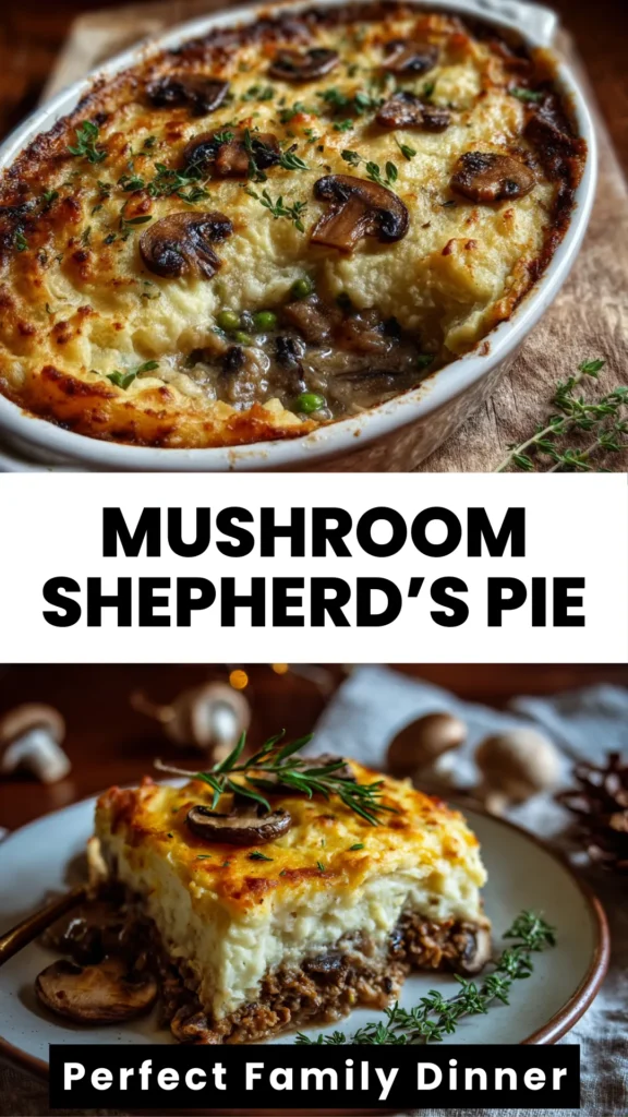 cozy mushroom shepherds pie vegetarian comfort dinner