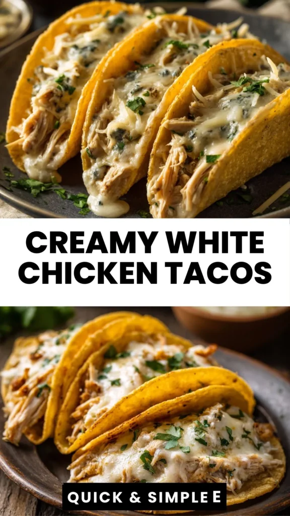 Corn Tortilla White Chicken Chili Tacos - Creamy, Cozy, Weeknight Favorite 1 creamy chicken chili corn tacos