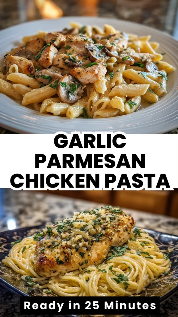 creamy garlic chicken pasta healthy weeknight dinner