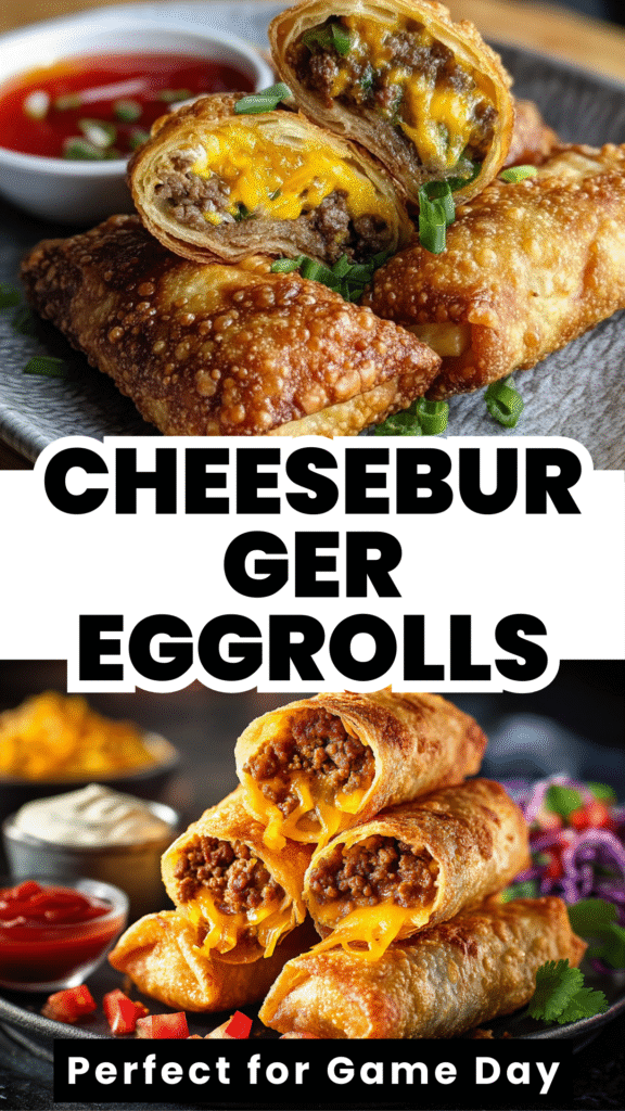 Delicious Cheeseburger Eggrolls Crispy, Cheesy & Crowd-Pleasing 2 crispy cheeseburger eggrolls game day appetizer