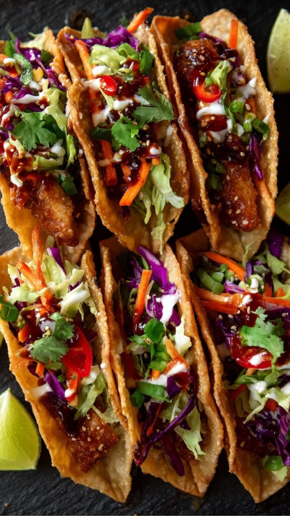 crispy chicken wonton tacos easy dinner