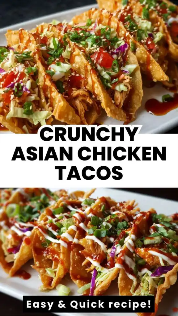 crunchy asian chicken wonton tacos