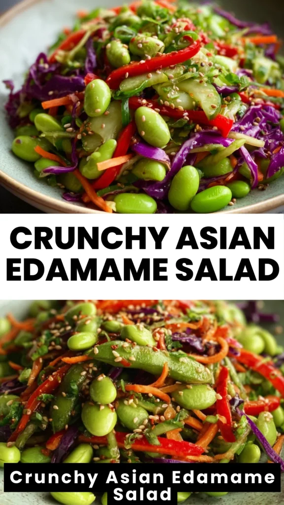 crunchy asian edamame salad sesame ginger vegan