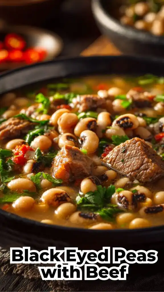 easy black eyed peas with beef