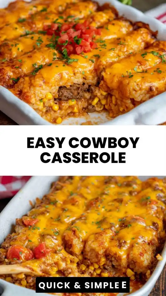 easy cowboy casserole cheesy tater tot
