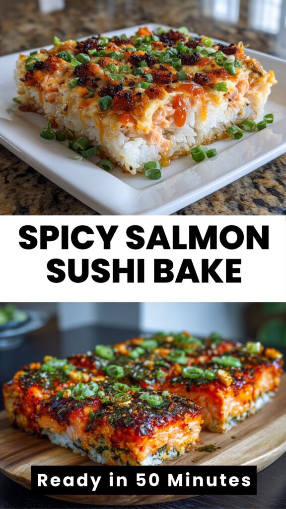 Easy Spicy Salmon Sushi Bake : Family , Friendly Dinner Idea 1 easy spicy salmon sushi bake recipe