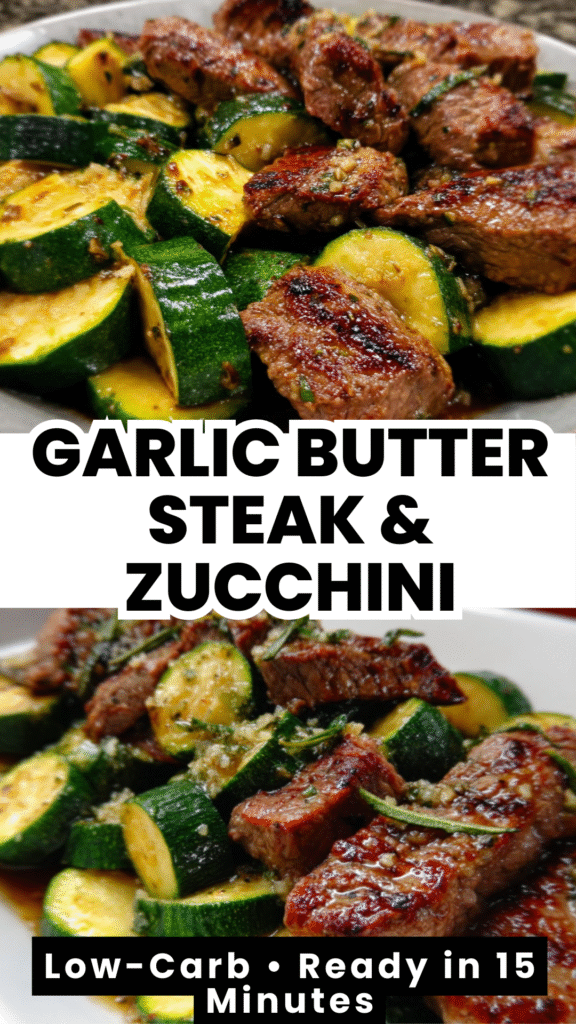 garlic butter steak zucchini low carb dinner