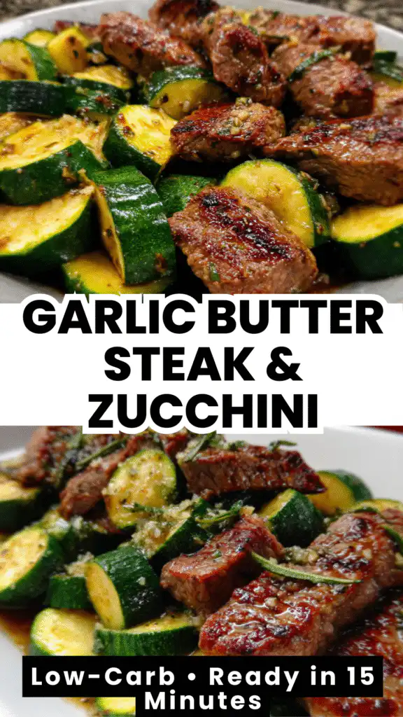 garlic butter steak zucchini low carb dinner