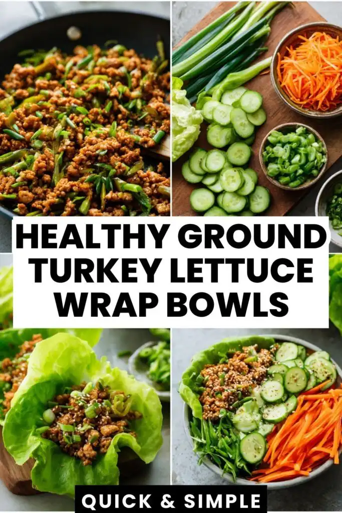 healthy ground turkey lettuce wrap bowls 1