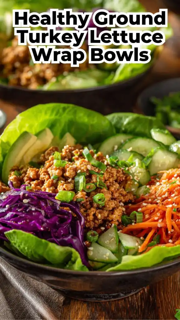 healthy ground turkey lettuce wrap bowls