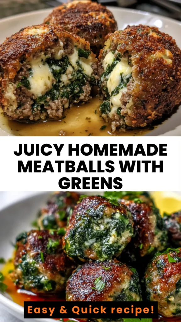Easy Spinach and Garlic Meatballs : Quick, Flavorful, and Family-Friendly 1 juicy spinach garlic meatballs dinne