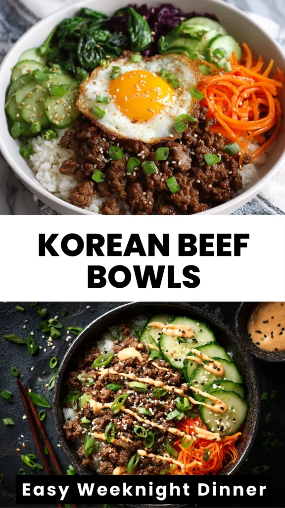 Korean Beef Bowls Easy, Flavor-Packed Dinner in 30 Minutes 2 korean beef bowls ground beef rice
