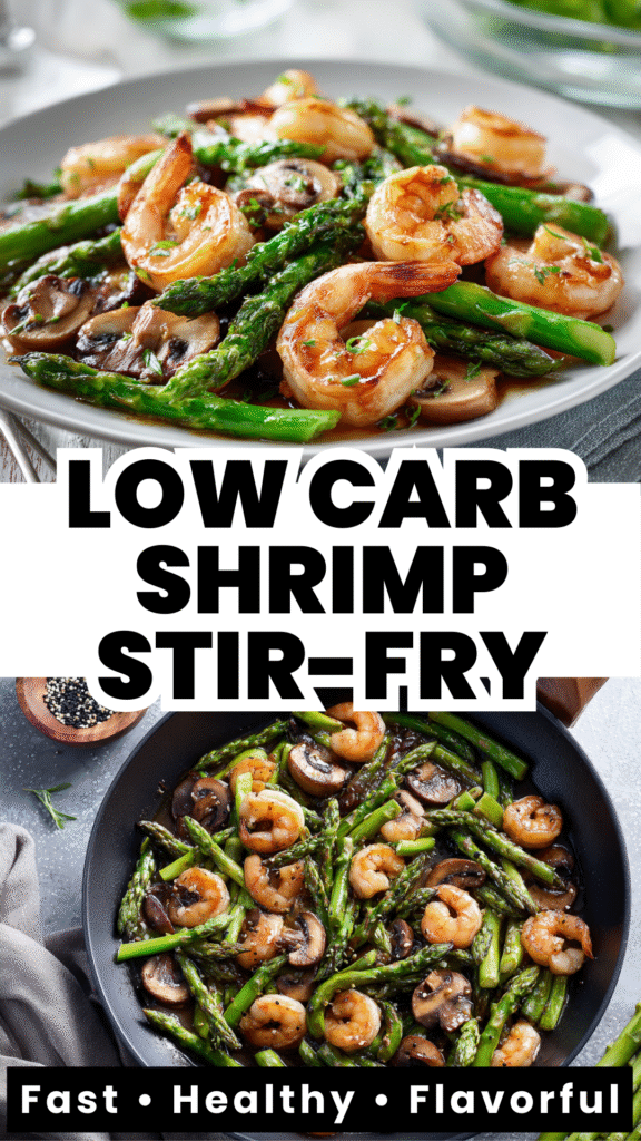 low carb shrimp asparagus stir fry healthy dinner