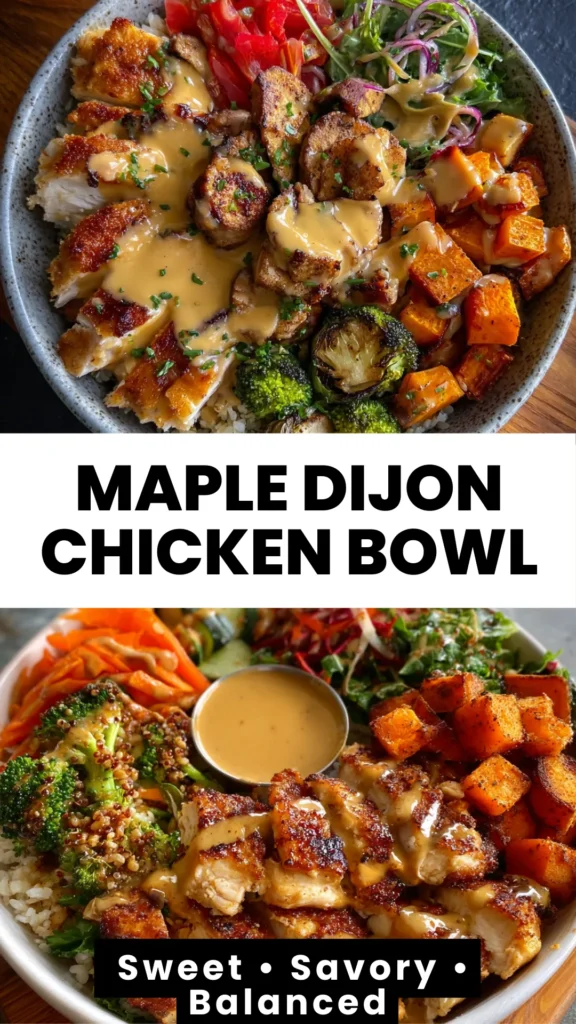Maple Dijon Chicken Bowl Cozy, Balanced & Flavor-Packed 1 maple dijon chicken bowl roasted sweet potatoes veggies