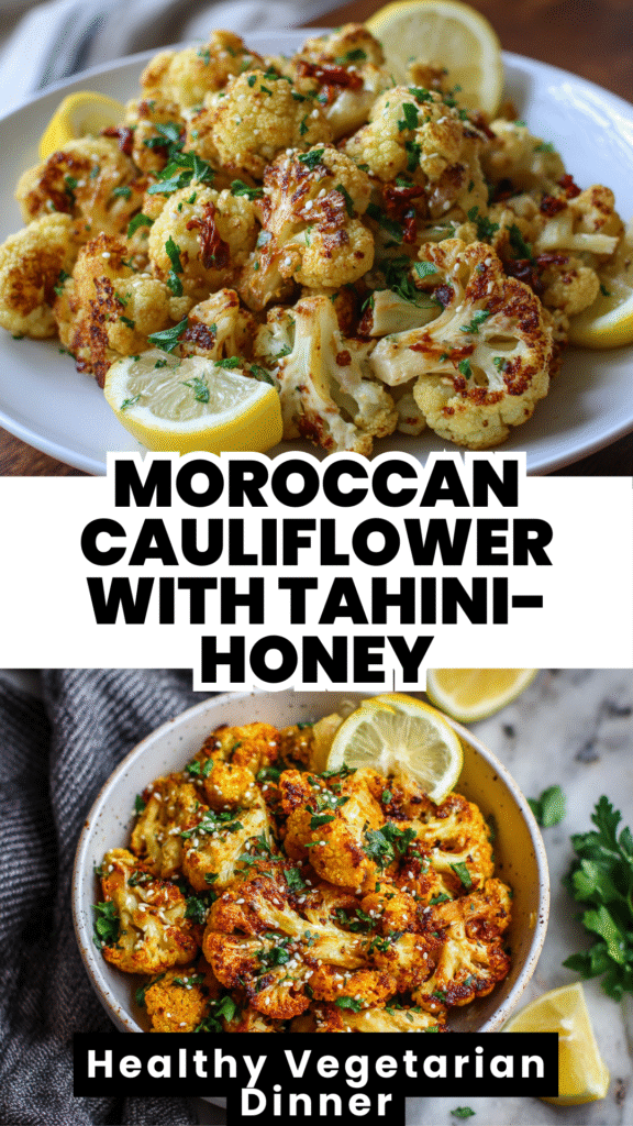 moroccan cauliflower tahini honey roasted vegetarian