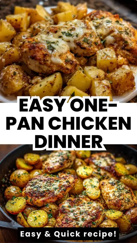 one pan garlic chicken potato dinner