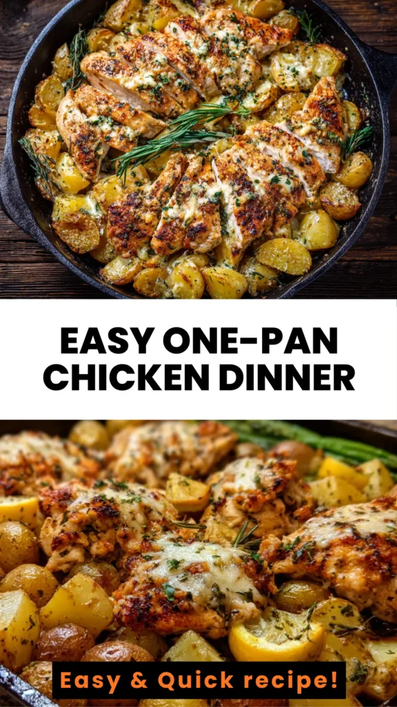 Garlic Parmesan Chicken and Potatoes : The Ultimate One-Pan Weeknight Dinner 1 one pan garlic chicken potatoes dinner