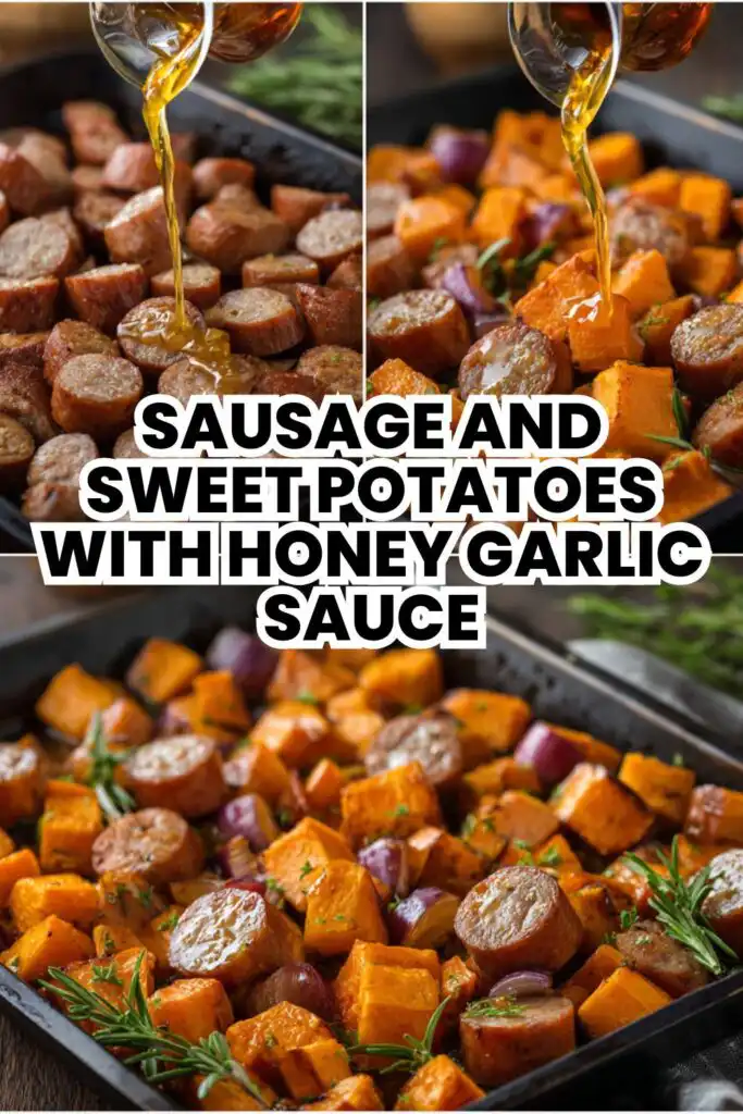 sausage sweet potatoes honey garlic one pan dinner 1