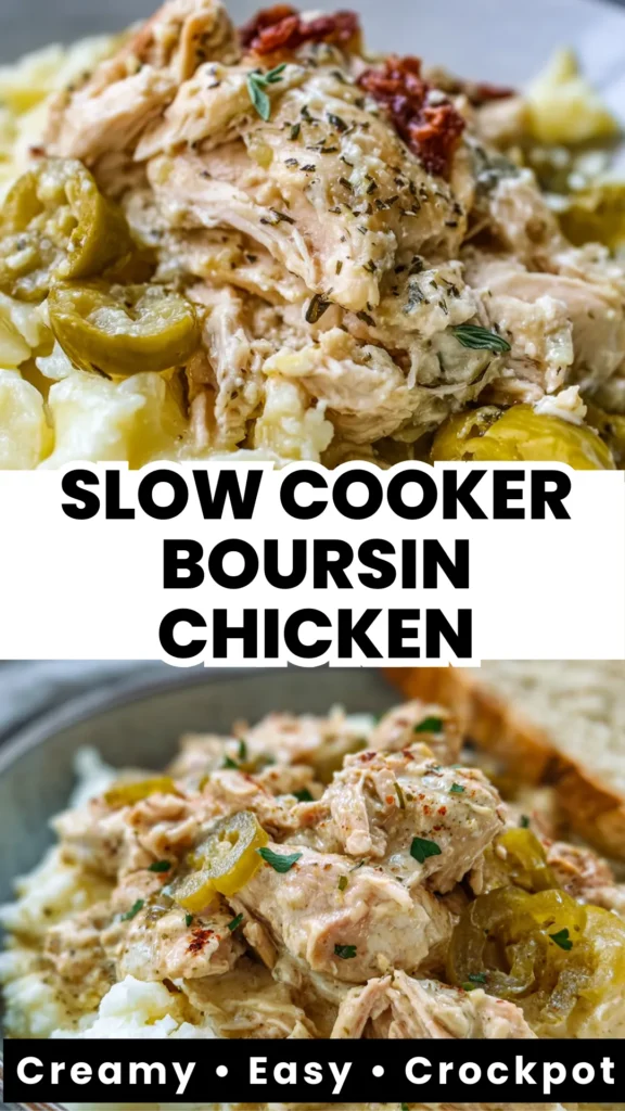slow cooker boursin chicken creamy crockpot