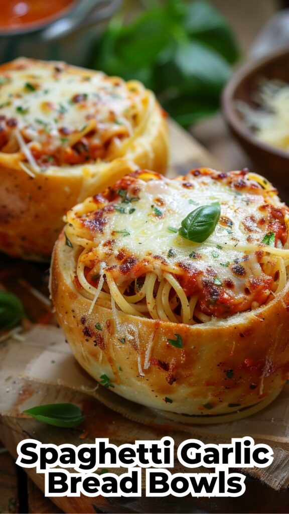 Easy Spaghetti Garlic Bread Bowls – Fast Dinner Recipe Everyone Loves 1 spaghetti garlic bread bowls easy dinner