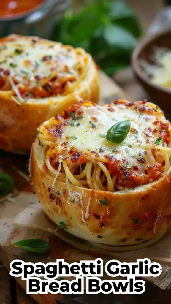 spaghetti garlic bread bowls easy dinner