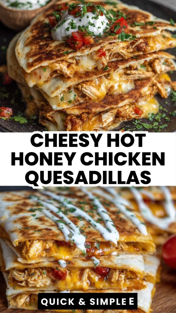 Cheesy Hot Honey Chicken Quesadillas - Sweet Heat Comfort Food Done Right 1 spicy cheesy chicken quesadilla recipe