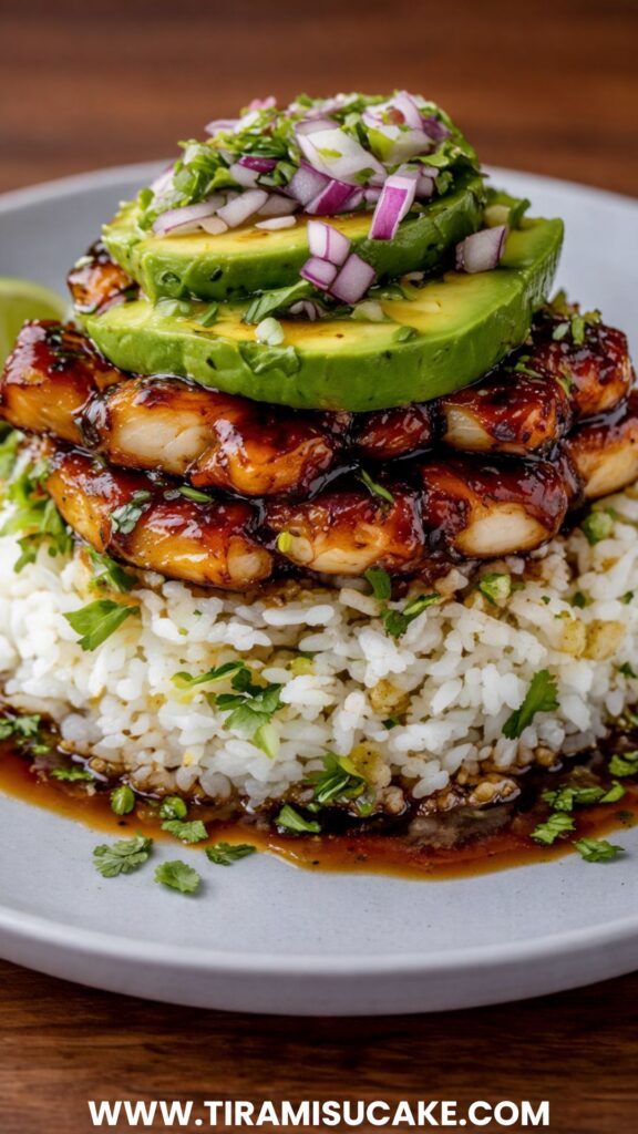 sweet lime chicken avocado rice dinner
