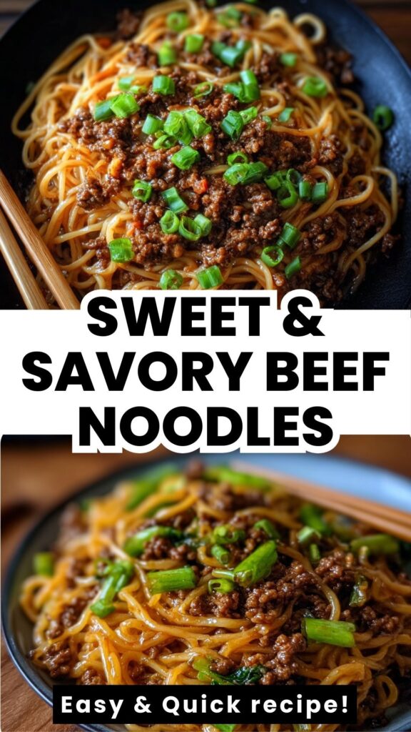 Mongolian Ground Beef Noodles - Sweet, Savory, Weeknight Favorite 1 sweet savory beef noodles dinner