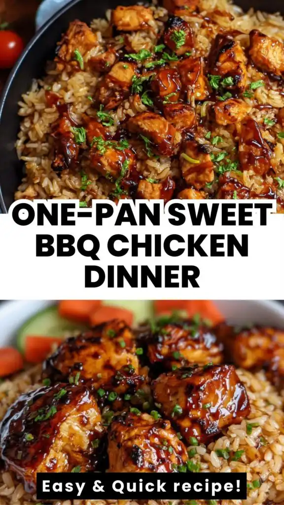 sweet smoky chicken rice skillet