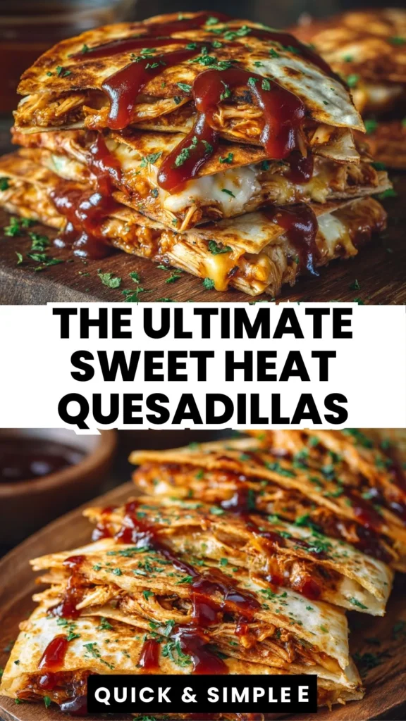 sweet spicy bbq chicken quesadilla dinner