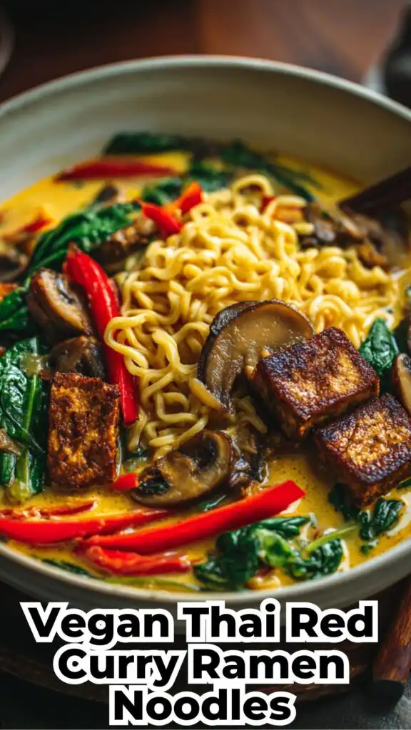 vegan thai red curry ramen noodles