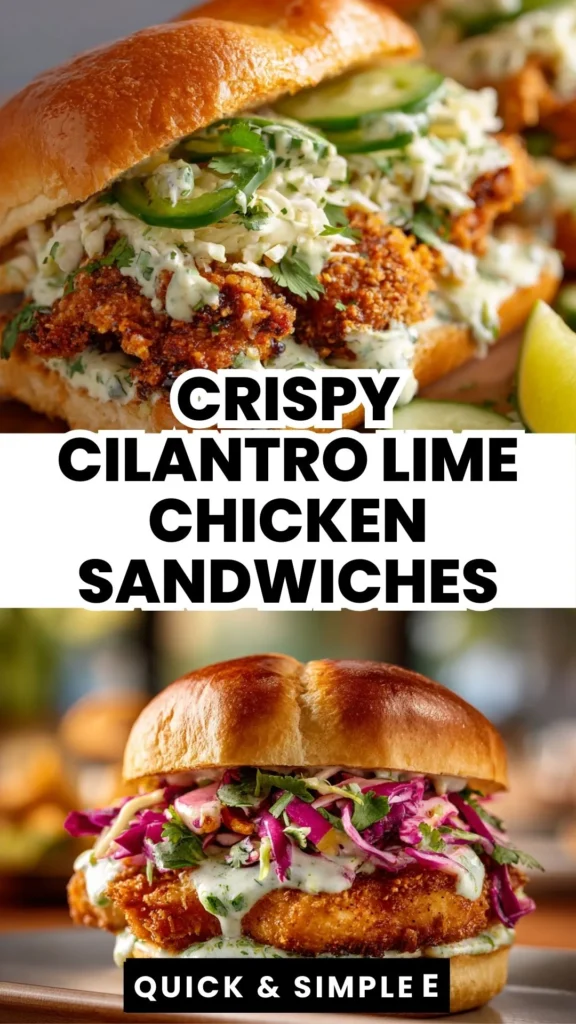 Crispy Cilantro Lime Chicken Sandwiches - Zesty, Crunchy, Totally Addictive 1 zesty crispy chicken sandwich dinner